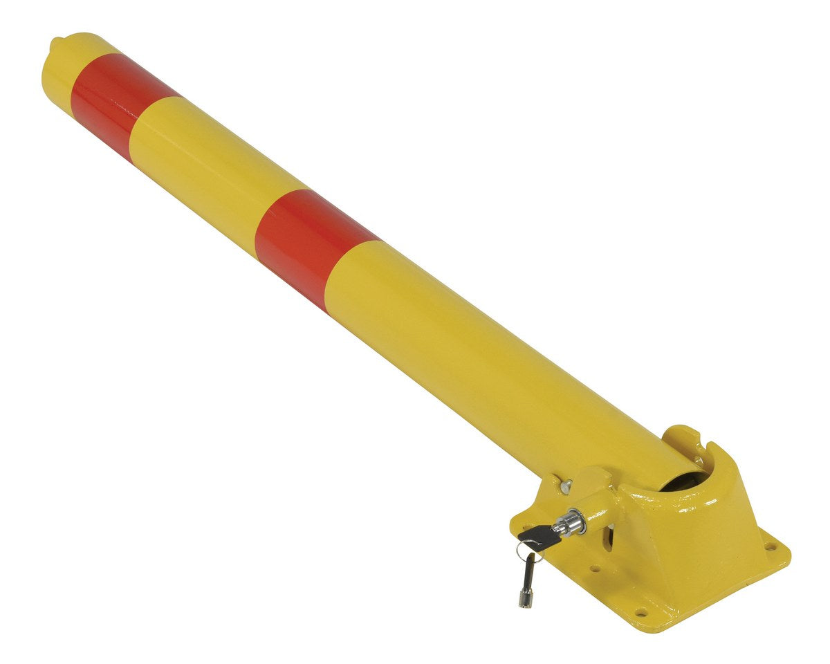 Steel Fold Down Bollard 5-1/8 In. x 5-1/2 In. x 35-1/2 In. Yellow