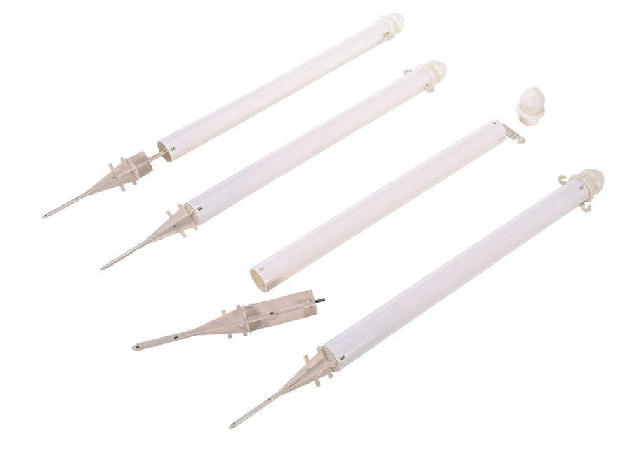 WHITE PLASTIC BARRICADE GROUND STAKE