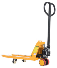 Thumbnail for Steel Mini Hand Pallet Truck Fold Down 45 In. x 15 In. x 45 In. 1100 Lb. Capacity Yellow