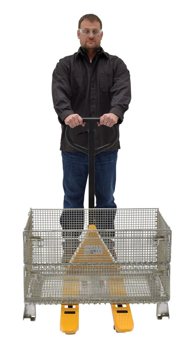 Steel Mini Hand Pallet Truck 45 In. x 15 In. x 45 In. 1100 Lb. Capacity Yellow