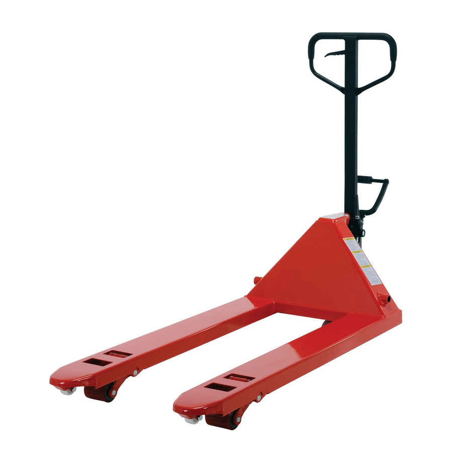 Wheel Nose Pallet Truck with Foot Pedal 27 In. x 48 In. 5500 Lb. Capacity Red