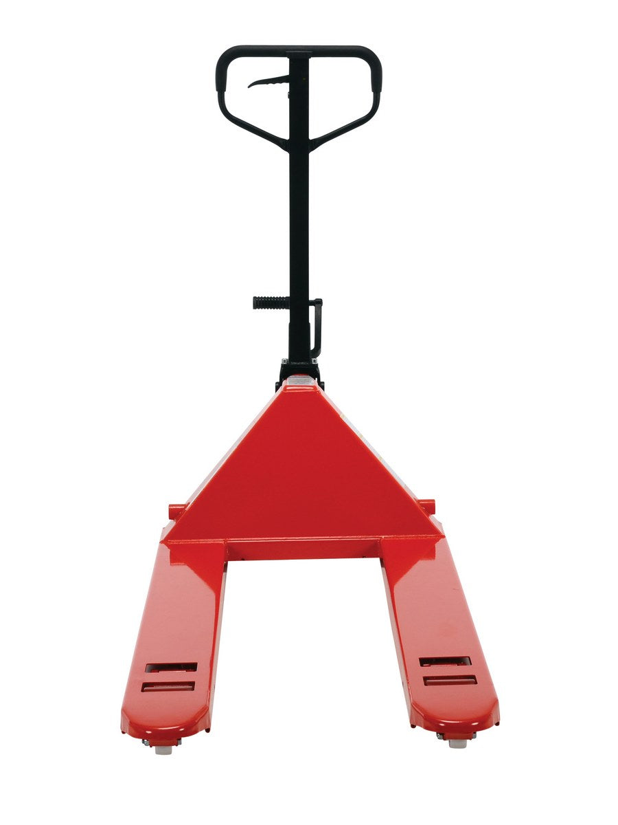 Wheel Nose Pallet Truck with Foot Pedal 27 In. x 48 In. 5500 Lb. Capacity Red