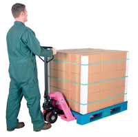 Thumbnail for Steel Pallet Truck 63 In.x 27 In. x 48 In. 5500 Lb. Capacity Pink