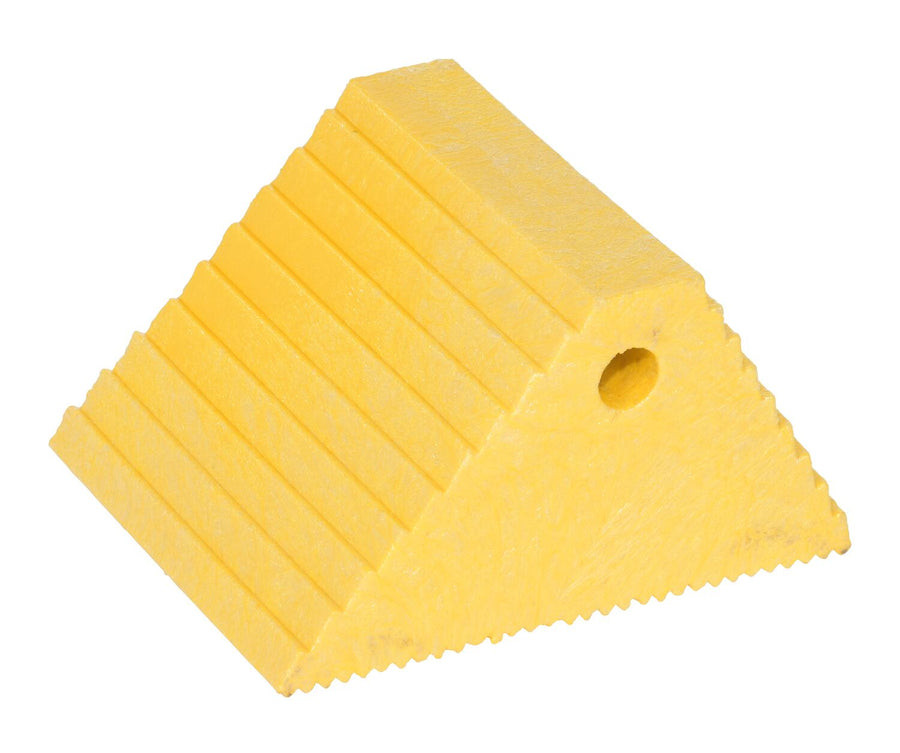 PLASTIC DUAL SLOPE WHEEL CHOCK YELLOW