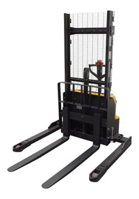 Thumbnail for Steel Adjustable Powered Lift Stacker 63 In. Raised Height 2,600 Lb. Capacity Black