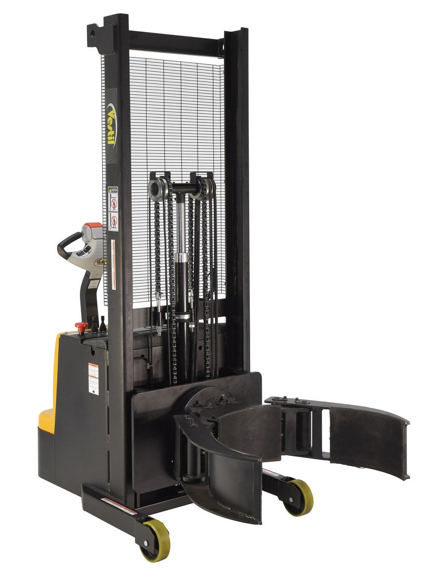 Steel Vertical Drum Gripper/Rotator Stacker 64 In. Dispensing Height 800 Lb. Capacity Black / Yellow