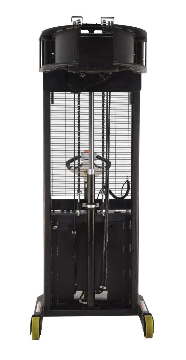 Steel Vertical Drum Gripper/Rotator Stacker 64 In. Dispensing Height 800 Lb. Capacity Black / Yellow