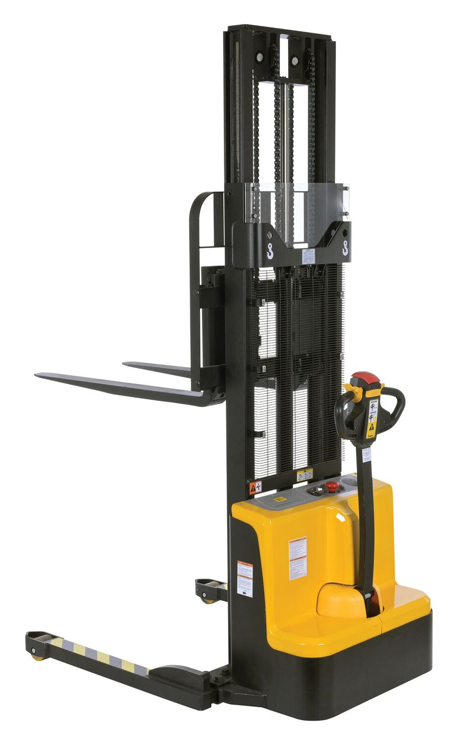 Steel Adjustable Double Mast Stacker 118 In. Raised Height Variable Speed 2200 Lb. Capacity Black