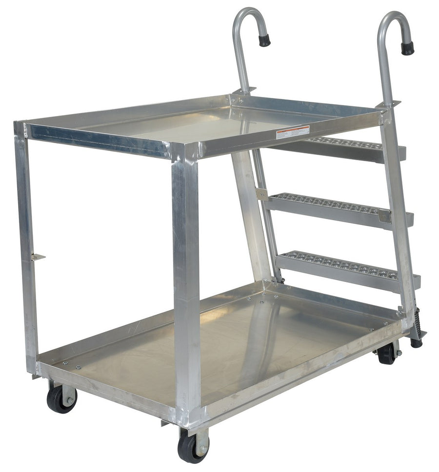 28" x 48" Aluminum Stockpicker Truck w/ 2 Shelves