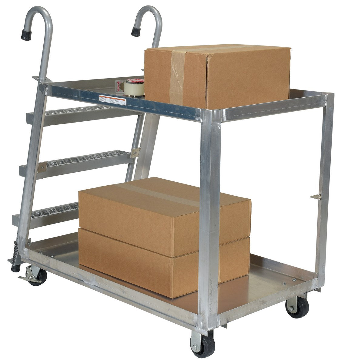 28" x 48" Aluminum Stockpicker Truck w/ 2 Shelves