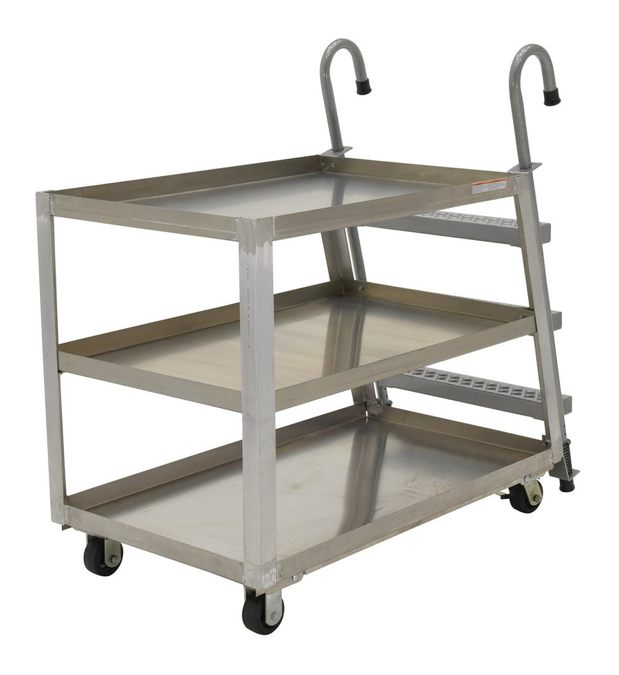 28" x 48" Aluminum Stockpicker Truck w/ 3 Shelves