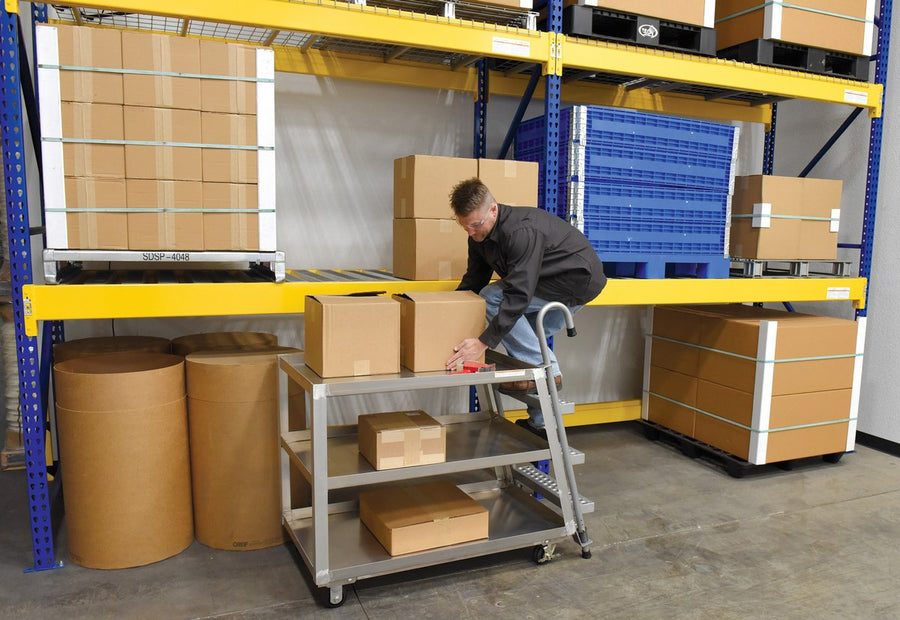 28" x 48" Aluminum Stockpicker Truck w/ 3 Shelves