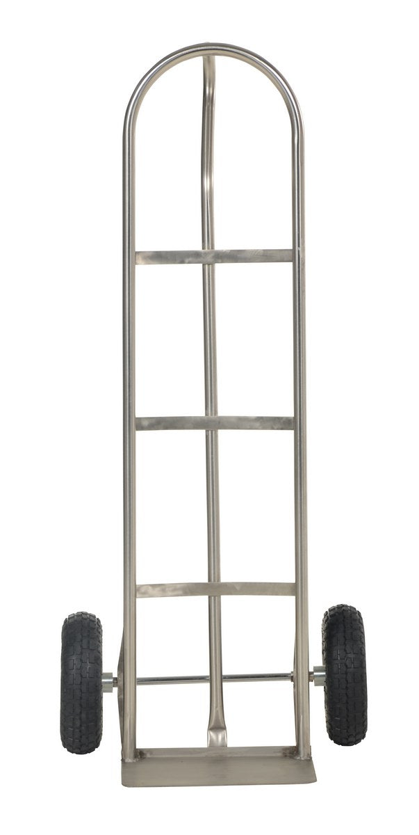 SS P-HANDLE TRUCK 500LB PNEUMATIC WHEELS