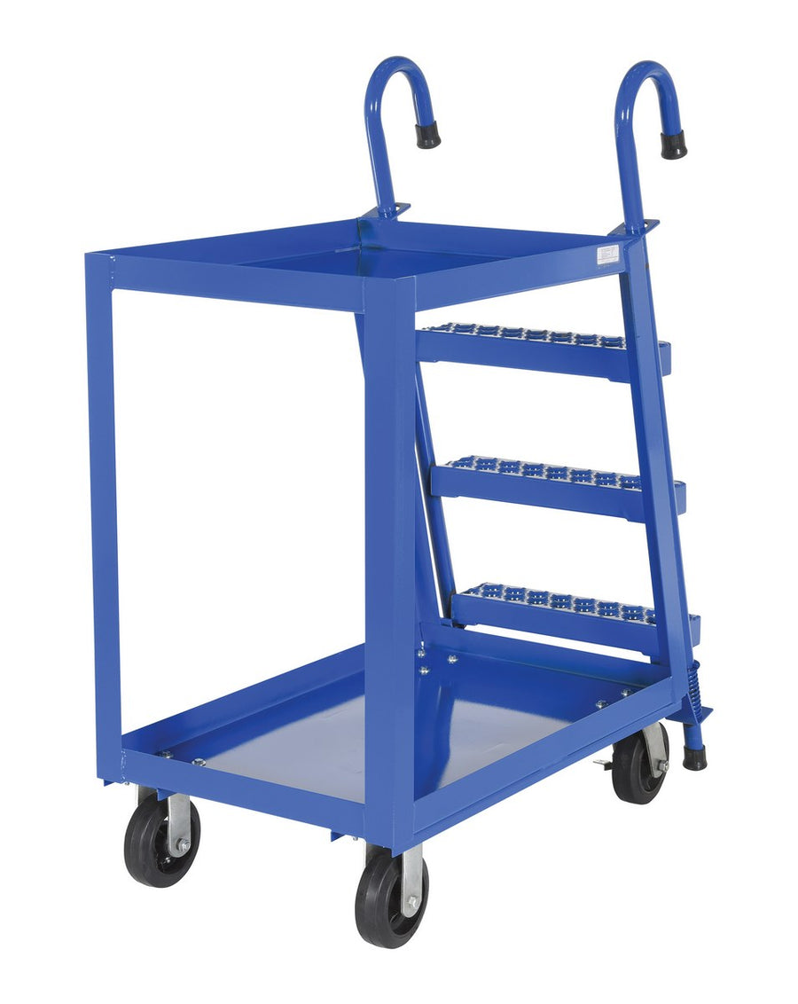 22" x 36" Steel Stockpicker Truck w/ 2 Shelves & 6" Casters
