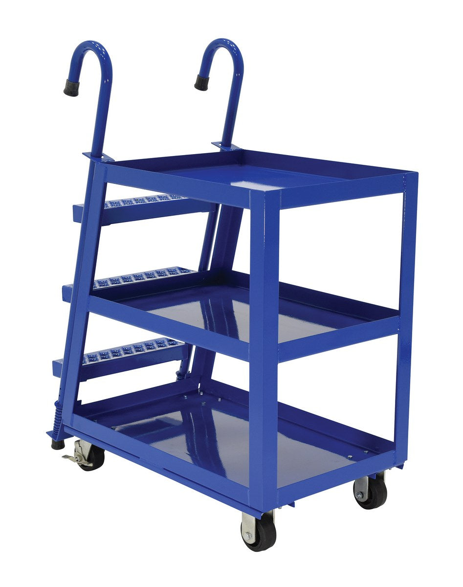 22" x 36" Steel Stockpicker Truck w/ 3 Shelves & 4" Casters