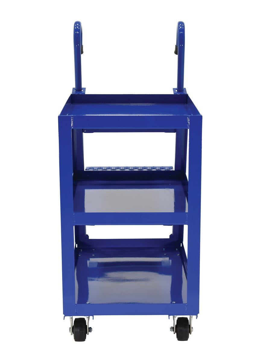 22" x 36" Steel Stockpicker Truck w/ 3 Shelves & 4" Casters
