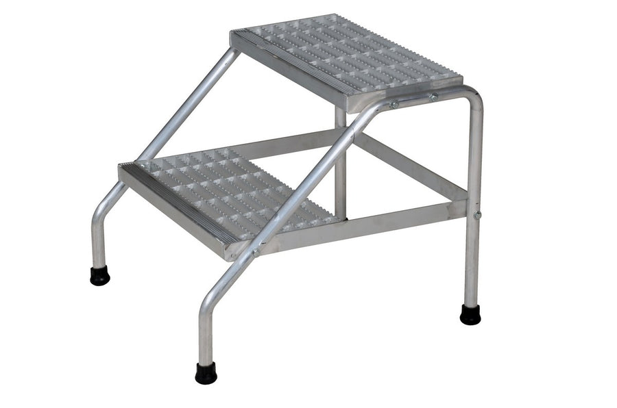 ALUMINUM STEP STAND - 2 STEP KNOCK-DOWN