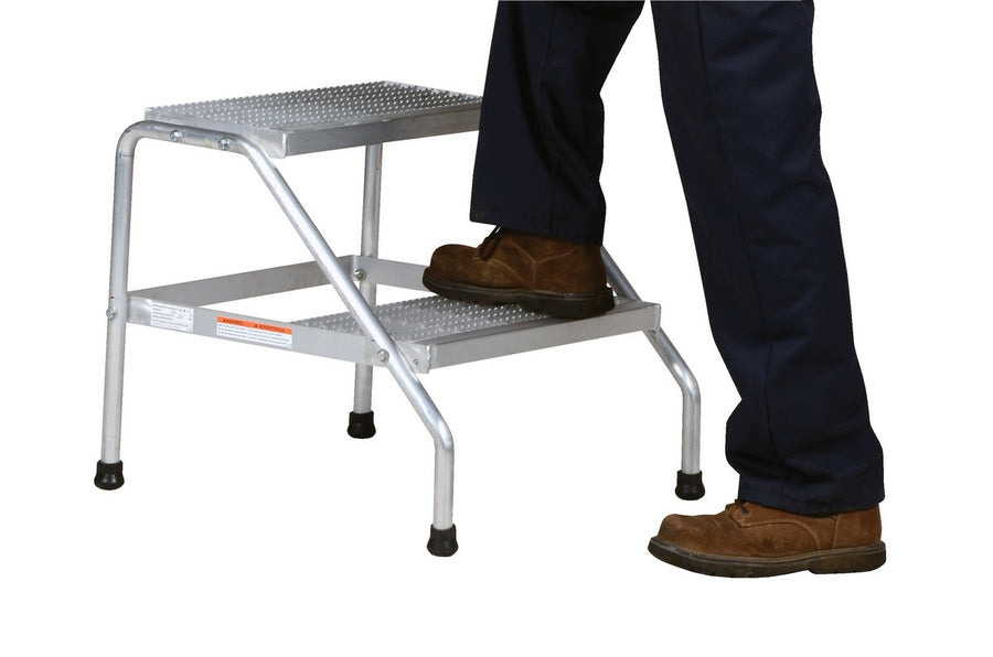 ALUMINUM STEP STAND - 2 STEP KNOCK-DOWN