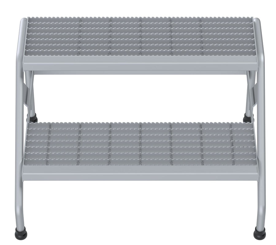 ALUMINUM STEP STAND - 2 STEP WIDE WELDED - Model SSA-2W