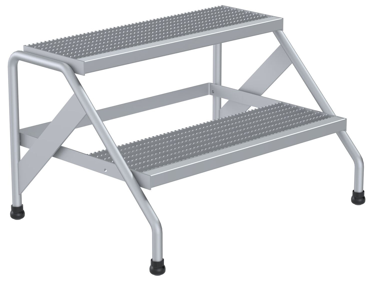 ALUMINUM STEP STAND - 2 STEP WIDE WELDED - Model SSA-2W