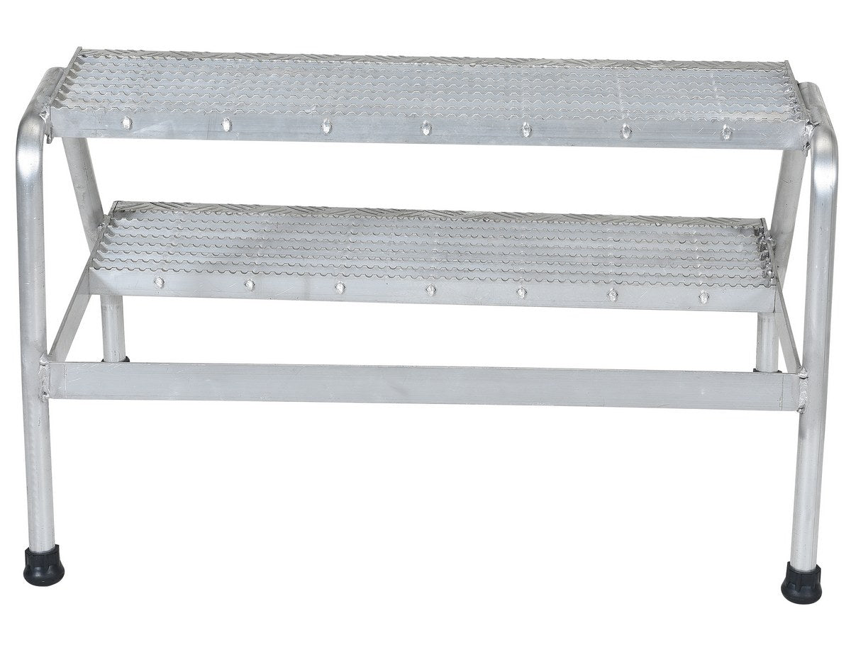 ALUMINUM STEP STAND - 2 STEP WIDE WELDED - Model SSA-2W
