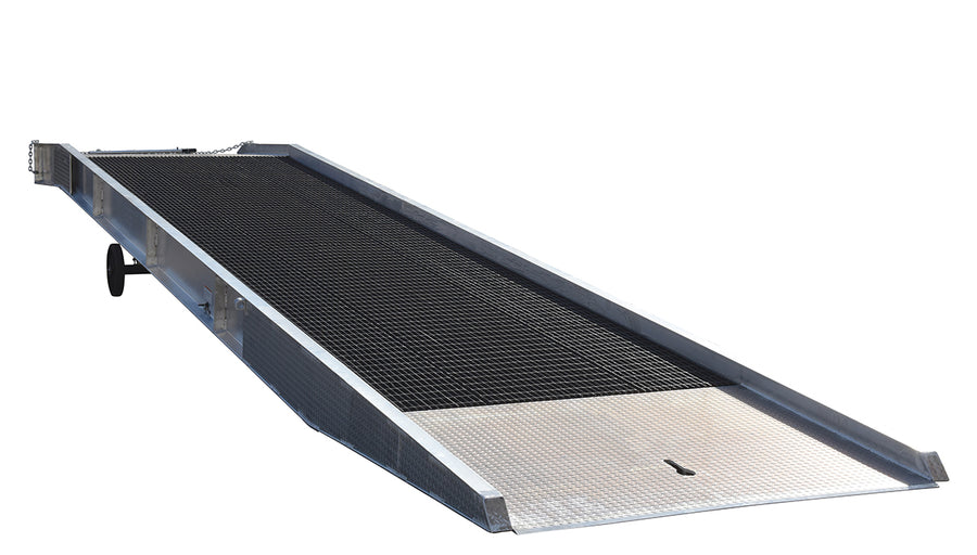 84"W x 36'L Aluminum Yard Ramp w/ Steel Grating & 20,000-lbs Capacity