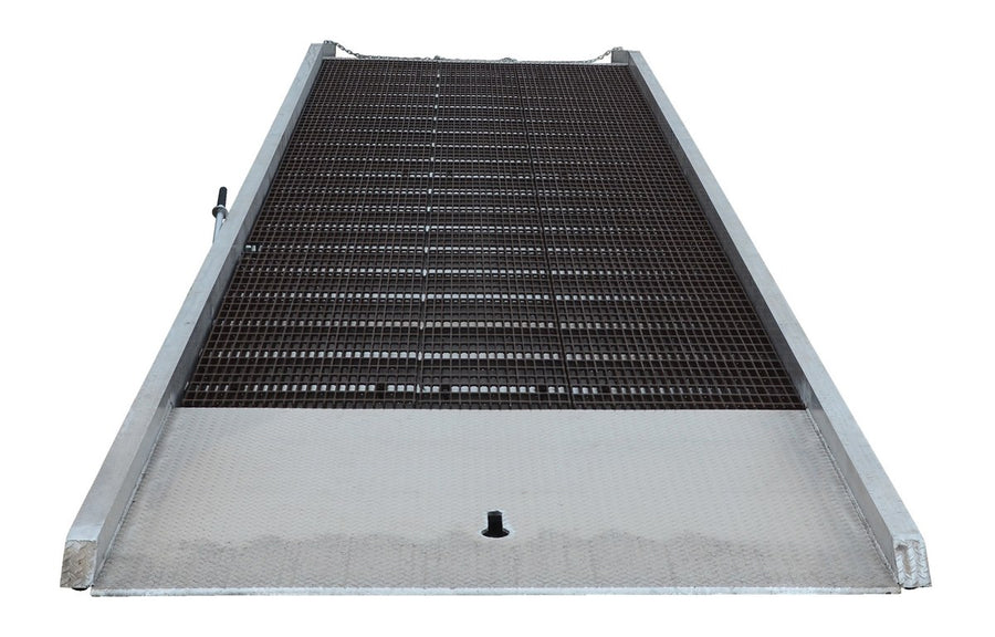 93"W x 36'L Aluminum Yard Ramp w/ Steel Grating & 25,000-lbs Capacity