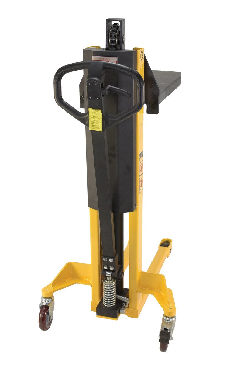 Steel Single Fork Skid Positioner Lifter 600 Lb. Capacity Yellow / Black