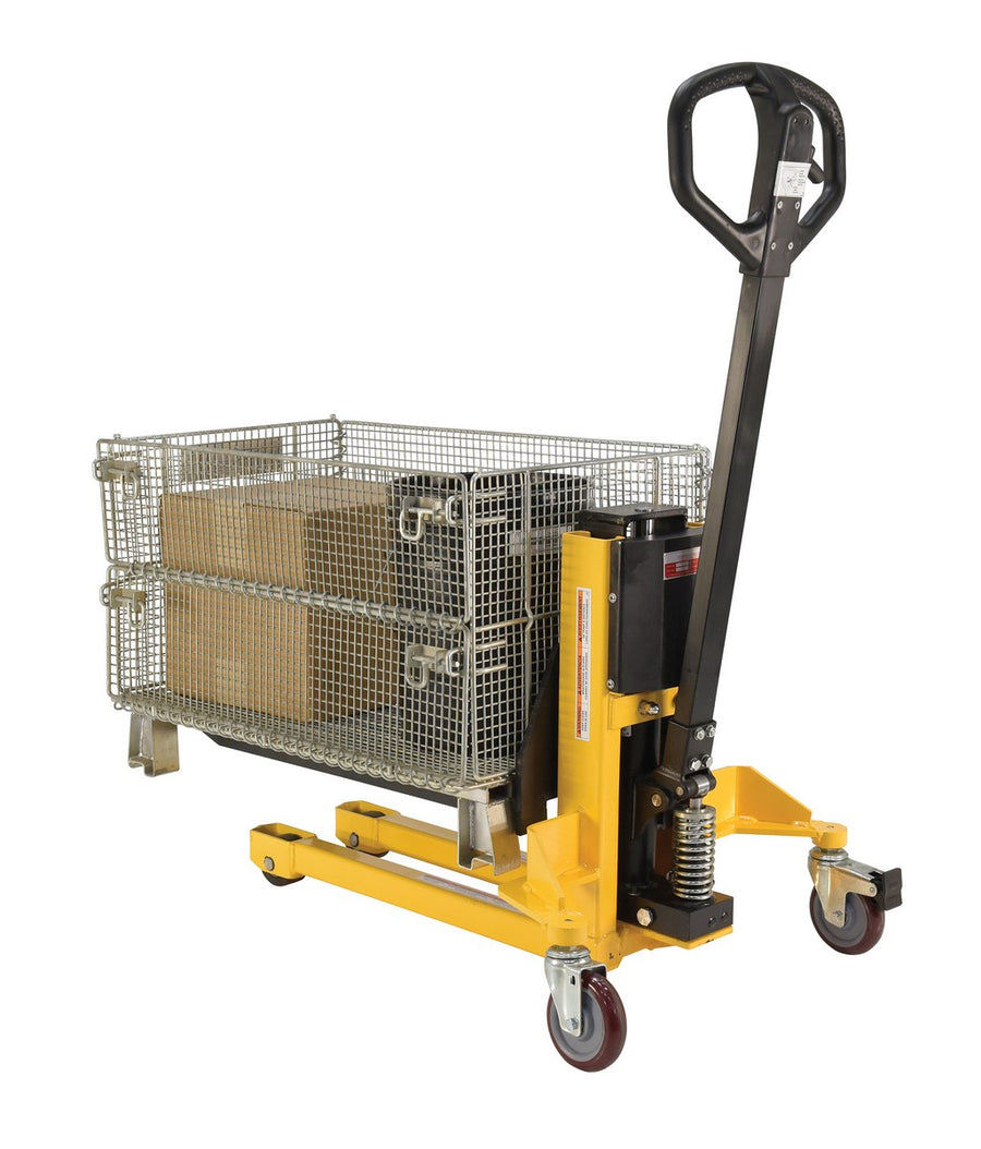 Steel Single Fork Skid Positioner Lifter 800 Lb. Capacity Yellow / Black