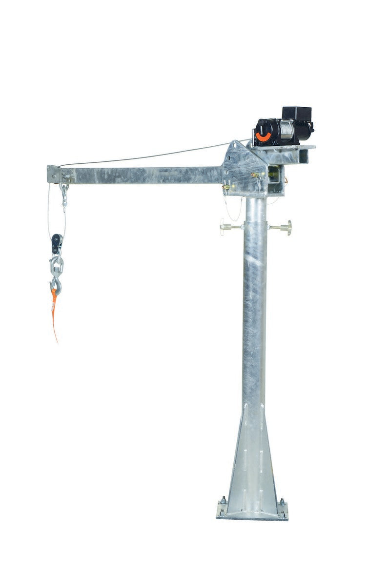 DC POWERED JIB CRANE 2K 4-7 FT BOOM GALV - Model WTJ204DCGAL