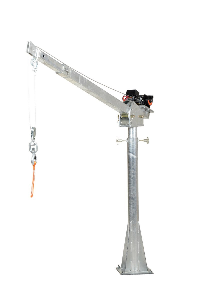 DC POWERED JIB CRANE 2K 4-7 FT BOOM GALV - Model WTJ204DCGAL