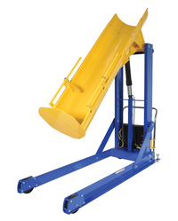 Thumbnail for Steel DC Powered Portable Hydraulic Drum Dumper 72 In. Dump Height 1,500 Lb. Capacity Blue / Yellow