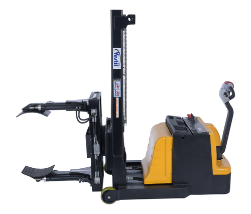 Steel Vertical Drum Gripper/Rotator Stacker With Gripper Max Reach 35.5 In. Dispensing Height 71 In. 800 Lb. Capacity Black / Yellow