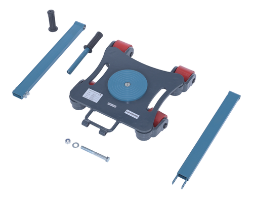 Steel Multi Direction Machinery Skate 12 In. Length x 12 In. Width x 4-7/16 In. Height 6,600 Lb. Capacity Blue and Gray