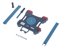 Thumbnail for Steel Multi Direction Machinery Skate 12 In. Length x 12 In. Width x 4-7/16 In. Height 6,600 Lb. Capacity Blue and Gray