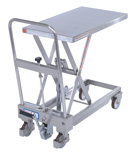 Stainless Steel Hydraulic Cart 15-3/4 In. x 27-1/2 In. 330 Lb. Capacity Silver