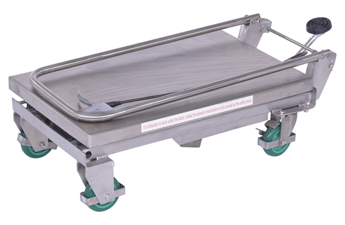 Stainless Steel Scissor Cart 17-3/4 In. x 27-5/8 In. 300 Lb. Capacity Silver