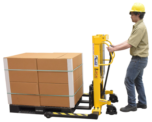 Stacker Manual Pump 3 - 35 In. 2,000 Lb. Capacity Black / Yellow