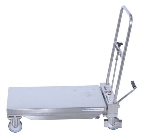 Stainless Steel Hydraulic Cart 15-3/4 In. x 27-1/2 In. 330 Lb. Capacity Silver