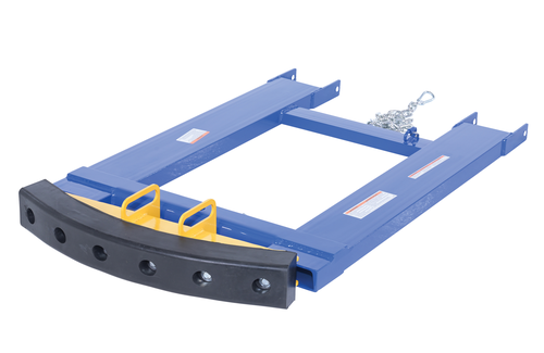 Steel Fork Truck Hook Base 38 In. Length With Steel/Rubber Push Bumper-Attachment to 2 In. Receiver 15 In. x 28 In. x 5-3/4 In Blue/Yellow