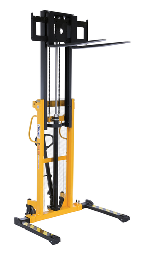 Steel Manual Stacker Adjustable Forks/Legs 2,200 Lb. Capacity Black