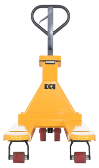 Thumbnail for Steel Low Profile Economy Pallet Truck with Scale 67-1/2 In. x 20 In. x 47 In. 5000 Lb. Capacity Yellow