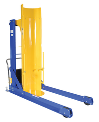 Thumbnail for Steel DC Powered Portable Hydraulic Drum Dumper 72 In. Dump Height 1,500 Lb. Capacity Blue / Yellow