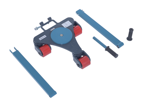 Steel Multi Direction Machinery Skate 15 In. Length x 13 In. Width x 4-7/16 In. Height 4,400 Lb. Capacity Blue and Gray