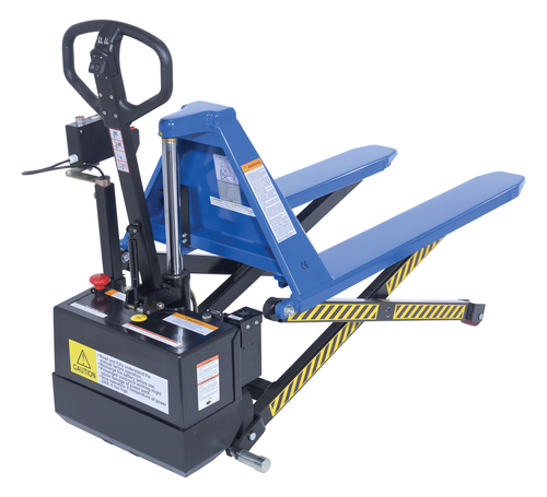 Steel DC Powered Tote Lift Photo Eye 62-1/4 In. x 29 In. x 51-1/4 In. 3000 Lb. Capacity Blue
