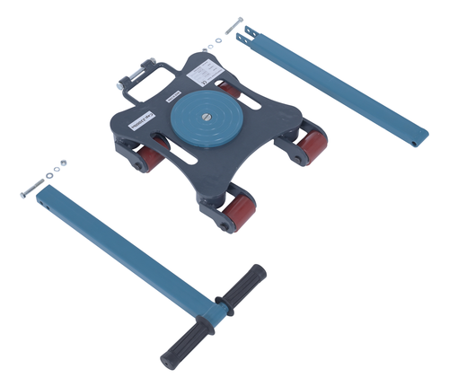 Steel Multi Direction Machinery Skate 12 In. Length x 12 In. Width x 3-1/2 In. Height 2,200 Lb. Capacity Blue and Gray