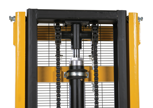 Steel Manual Stacker Adjustable Forks/Legs 2,200 Lb. Capacity Black