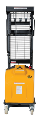 Steel Stacker with Fixed DC Powered Winch 770 Lb. Capacity Black / Yellow
