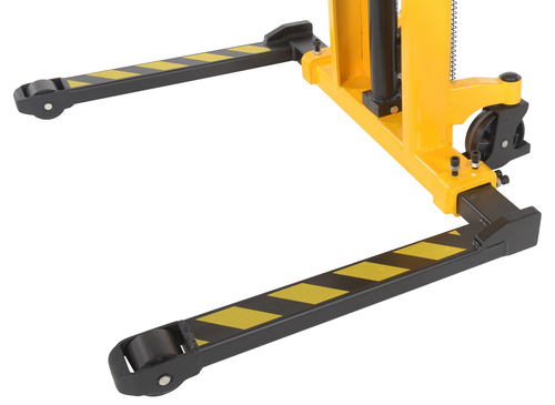 Steel Stacker Manual Pump 2 - 118 In. 1,500 - 2,000 Lb. Capacity Black / Yellow