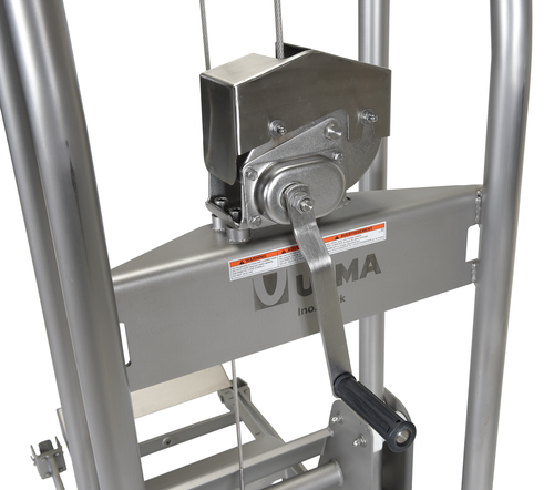 Stainless Steel Manual Load Stacker 220 Lb. Capacity Silver